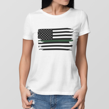 Load image into Gallery viewer, Thin Green Line Flag Women&#39;s Tee