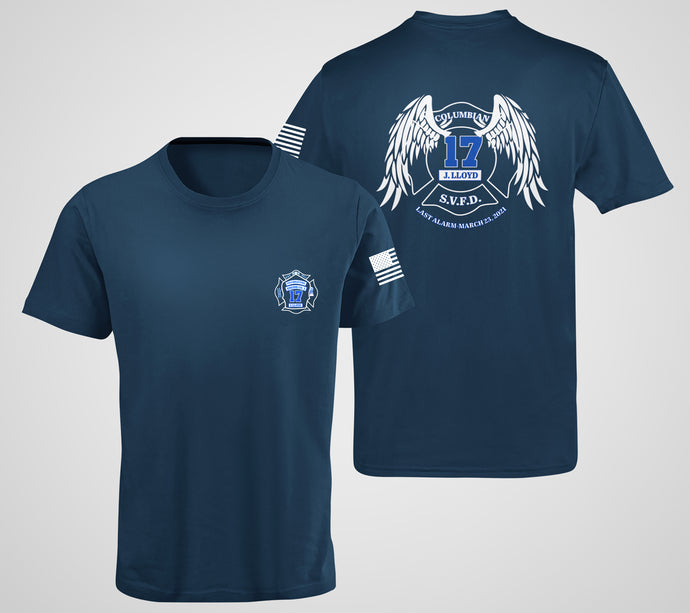 Firefighter Lloyd Memorial T Shirt $10 Per Shirt Donated In Honor of Fallen Firefighter Jared Lloyd of the Spring Valley Fire Department